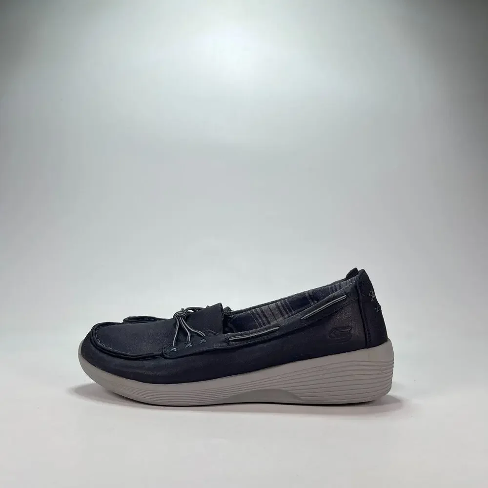 Skechers Arya Sail Me Navy Slip On Boat Loafers Shoes 23763 Women's Size 7.5